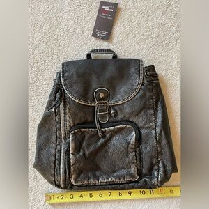 Black Vegan Leather Backpack